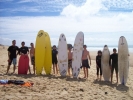 Les lycéens pratiquant le surf à Capbreton