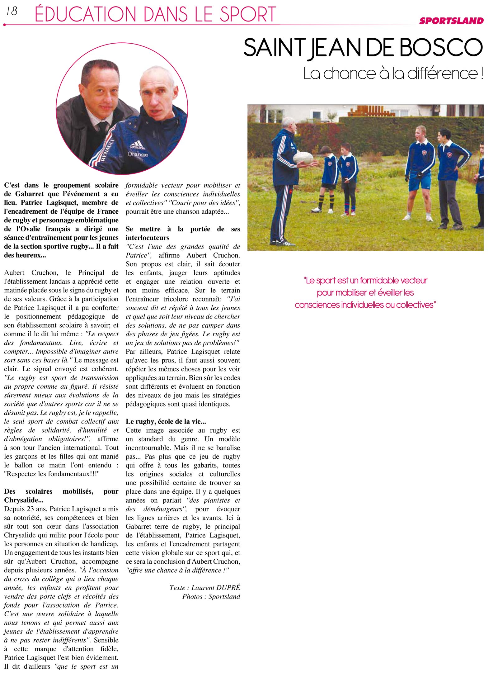 Sportsland, le journal qui n'a pas de prix - N°12 janvier 2013